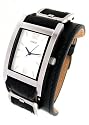 GUESS Black Leather Strap Watch