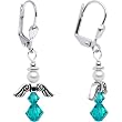 Handmade December Birthstone Angel Silver Plated Earrings MADE WITH SWAROVSKI ELEMENTS