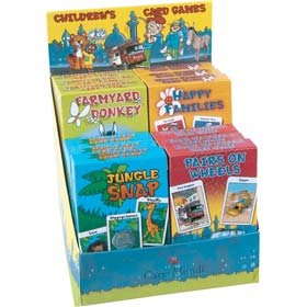 CartaMundi Four Assorted Kids Card Games - Farmyard Donkey, Happy Families, Jungle Snap & Pairs On Wheels