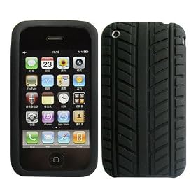 LUPO Apple Iphone 3GS, 3G TYRE TREAD Silicone Skin Case - BLACK