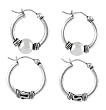 Sterling Silver Bali Style Hoop Earring Set