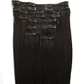 Clip In Extensions 100% Kanekalon 8 teiliges Haarverl�ngerungsset 50 cm L�nge #2 dunkelbraun