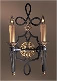 Metropolitan by Minka N2100-20 Montparnasse Two Light Wall Sconce in French Black with Gold Highligh