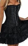 Corset Buy Delicate II Black Brocade Overbust Corset Dress With Side Zipper