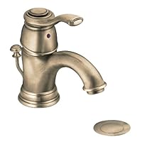 Moen CA6102AZ Kingsley One-Handle Low Arc Bathroom Faucet, Antique Bronze