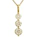 Ladies Past, Present and Future Three ( 3 ) Stone Round 2 prong Diamond Pendant (Snowman Style) on 18 Cable Chain Diamond 2.00cttw Ij/si3