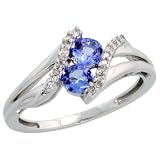 10ct White Gold Stone Ring W 050 Total Carat Brilliant Cut Tanzanite Stones Brilliant Cut Diamonds 38 10mm Wide O