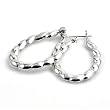 Sterling Silver Plain Hoop Earrings - Size: 37mm