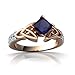 14k Rose Gold Square Genuine Sapphire Engagement