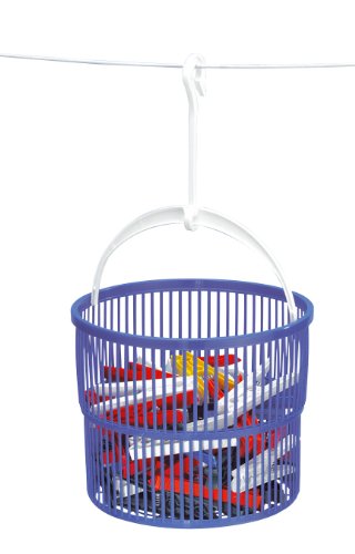 Wenko 3716010100 W&auml;scheklammer Korb Set mit 30 W&auml;scheklammern, Kunststoff, &oslash; 19 x 9 cm, blau