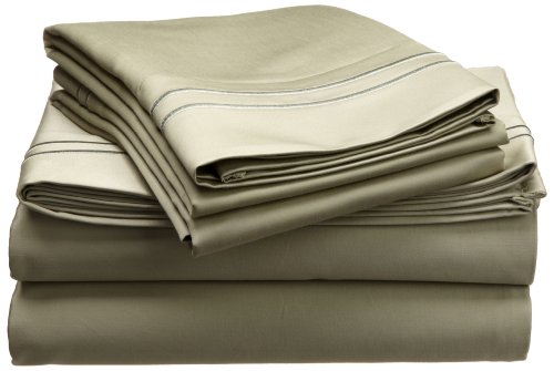 For Sale Egyptian Cotton 1600 Thread Count Oversized California King Sheet Set, Solid Sage with ...