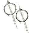 Hoops Up Earrings Black Beads (Femme Frivolity)