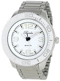 Breda Men's 8206-white Travis White Sleek Metal Band Athletic Bezel and Dial Watch