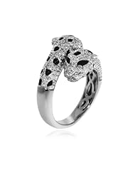 1.50CT, Round White Diamond Panther Leopard Head Ladies Ring in 14K White Gold