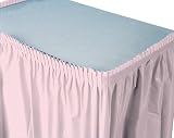 Pale Pink Plastic Table Skirt - 14 ft. x 29