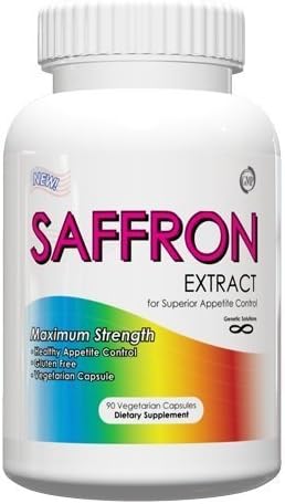 Saffron Extract-Appetite Suppressant that Works, 88.5mg, 90 Veggie Capsules, (Saffron Extract Satiereal), 1 Pill Per Serving, Appetite Control Pills, Help Prevent Emotional Eating and Over Eating, Have More Energy, Less Hunger, Lose Your Belly, Best Appetite Suppressant 2015 by Genetic Solutions