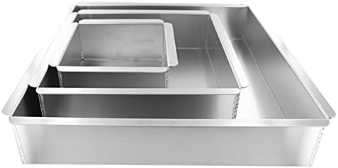 Cake Pan Set of 3, Square 3 Inches (6", 10" 14") by Magic Line