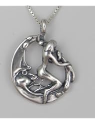 A Slightly Naughty Woman on the Moon Pendant...Jewelry made in America