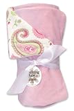 Trend Lab Receiving Blanket in Paisley Park Print Front/Pink Velour Back
