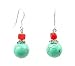 Earrings - E332 - Genuine Turquoise and Coral ~ 10mm Round