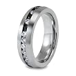 CLOSEOUT! Black and White Round Cubic Zirconia Stainless Steel Ring (6mm) - Sizes 8 - 12