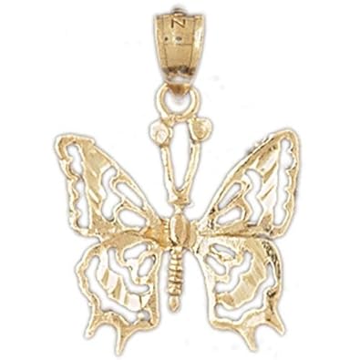 Cheap Girls Jewelry Dazzlers Solid 14k Gold Butterfly Charm Pendant Available in three colors from jewelsberry (weights: 1.7 grams only) For Sale