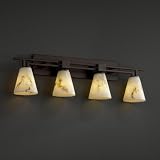 Justice Design Group FAL-8704-DBRZ Dark Bronze LumenAria Aero 4 Light Bathroom Bar Fixture from the