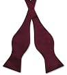 Vesuvio Napoli SELF TIE Bow Tie Solid BURGUNDY Color Men's BowTie
