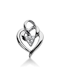 14K Gold Prong set Diamond Heart Pendant (0.48 cttw, F - G Color, SI2 Clarity)