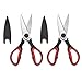 Ultra Sharp Kitchen Cooking Scissors, Heavy Duty, Serrated Stainless Steel Shears, Set of 2, Protective Cap, Dishwasher Safe, Plus Cooking Secrets eBook