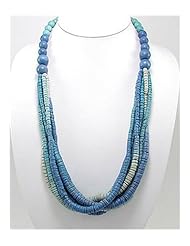 Mixed Colors Wood Necklace In Zinc