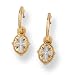 Gold-Tone Etched Cross Drop Earrings