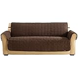 Sure Fit Quilted Pet Throw with Laminate Waterproof Back with Strap - Chocolate (Sofa)