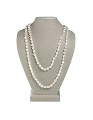 White Freshwater Cultured Baroque Pearl Continuous 60" Necklace