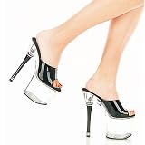 GLAMOUR-701, Platform Sandal With 7 Inch Stiletto Heel. Jewel-Encrusted Heels.