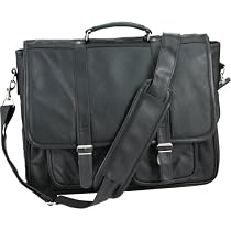 Solid Genuine Leather Attache Laptop Computer Case