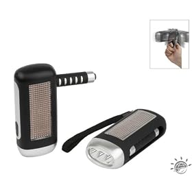 Solar and Dynamo LED Flashlight. Solar or dynamo way, your choice to light up your way.