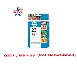 OEM HP 23 (C1823A) Tricolor Ink Cartridge (#23) for HP Officejet Pro 1170C Series, Officejet Pro 1175C Series, Officejet R Series, Officejet T Series, PSC 500 Series, Color Copier 140, Color Copier 145, Color Copier 150, Color Copier 155, Color Copier 160, Color Copier 170, Color Copier 260, Color Copier 270, Deskjet 1120C Series, Deskjet 710C, Deskjet 712C, Deskjet 720C, Deskjet 722C, Deskjet 810C, Deskjet 812C, Deskjet 830C, Deskjet 832C, Deskjet 880C, Deskjet 882C, Deskjet 890C Series,Deskjet 895C Series