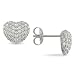 1 ct.t.w. Diamond Heart Shape Earrings in Silver, H-I-J