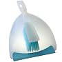 Elliott's Dustpan & Brush Set with Co Injected Rubber Lip Translucent, Aqua Blue