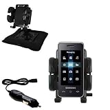 Samsung SGH-F490 Auto Bean Bag Dash Holder with Car Charger - Uses Gomadic TipExchange