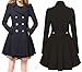 jntworld Fashion Slim Double Button Long Sleeve Trench Coat Outerwear (Bust 88cm tag Small, Blue)
