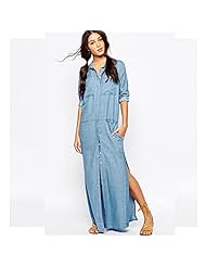 Elbow Length Sleeves Winter Denim  Dress