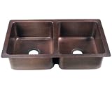 Double Bowl Drop In Copper Sink