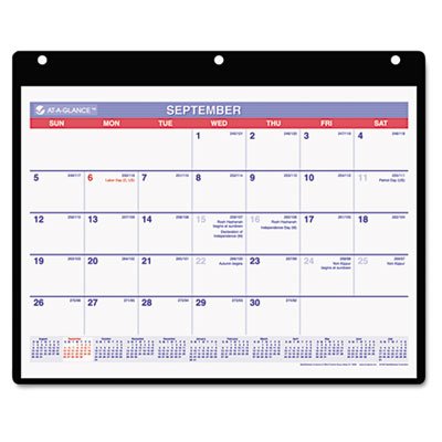 AT-A-GLANCE Monthly Desk/Wall Calendar, 11-Inch x 8 1/4-Inch, White-Cream, 2011/2012 (SK7-00)