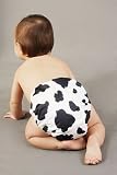Moo Cow Snap Easy Clean Pocket One Size Cloth Diaper by Mommy's Touch with Microfiber Insert