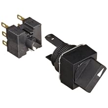 Omron A165S-A2M-2 Knob Type Selector and Switch, Solder Terminal, IP65 Oil-Resistant, 16mm Moutning Aperture, Non-Lighted, 2 Notches, Manual Reset Method, Square, Double Pole Double Throw Contacts