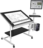 Professional Drafting Table 48"x36" - Gray Frame, Black Surface