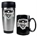 Houston Dynamo MLS Stainless Steel Travel Tumbler and Black Ceramic Mug Set - Primary Team Logo