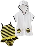 Kids Headquarters Baby-girls Infant Bee Swimwear with Cover Up